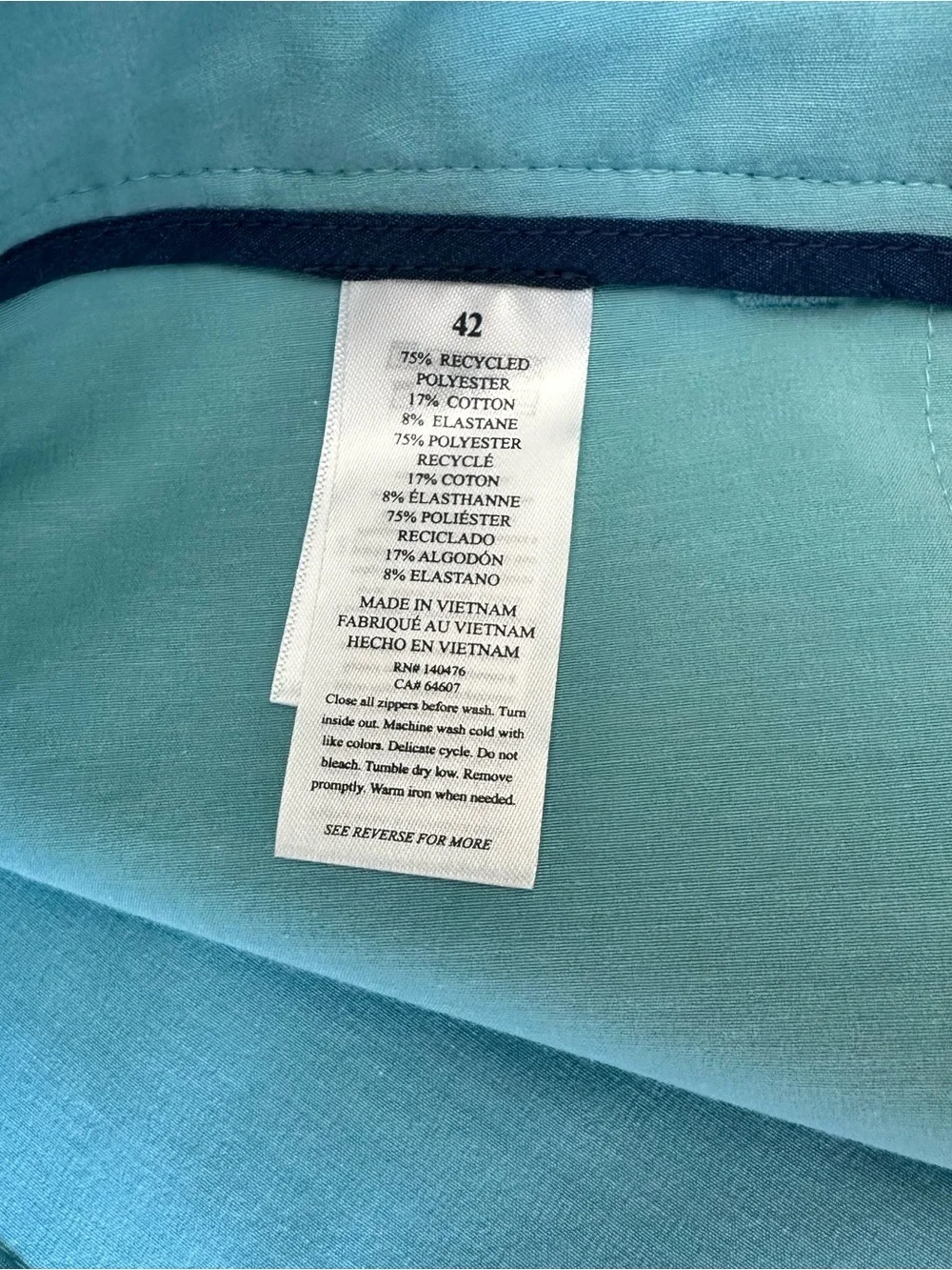 NWT Faherty All Day Shorts Mens sz 42 Belt Loop Turquoise Blue 9